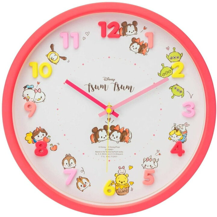 楽天市場 ディズニー ツムツム 時計 壁掛け時計 アイコンウォールクロック キャラクター時計 アルカリ電池サービス つむつむ アナログ表示 連続秒針 壁掛時計 通販 グッズ キャラクター 子供部屋 新築祝い 引越し祝い Usプラザ