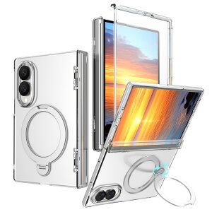 �T���X�� Samsung Wide Z Fold8�Ή� �X�}�z�P�[�X 360�x��]�����O�X�^���h ���C�����O���� �q���W�ی� �S�ʕی� �܂肽���݃X�}�z�P�[�X �ϏՌ� ���h�~ �h�w�� �����h�~ �X�^���h�t�� �����O�t�� 