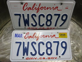 used　goods　カリフォルニア【ペア】アメリカナンバープレート【USAプレート】前後セット【California】　7WSC879