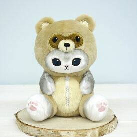 超P祭 ぽてたまぬいぐるみ モフサンド タヌキにゃん グレー【20cm】 【かわいい おしゃれ キャラクターグッズ 猫ねこ mofusand 女の子用 男の子用 猫福珊迪 誕生日 クリスマス 子供の日 プレゼントギフト 被り物 】