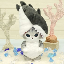 ぽてたまぬいぐるみ モフサンド 噛みつきサメにゃん グレー【28cm】 【かわいい おしゃれ キャラクターグッズ 猫ねこ mofusand 女の子用 男の子用 猫福珊迪 誕生日 クリスマス 子供の日 プレゼントギフト 被り物 】