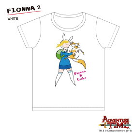 Tシャツ レディース(M) フィオナ＆ケイク（立ち・ホワイト）/アドベンチャータイム　Adventure Time