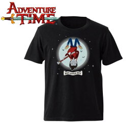 レディース Tシャツ (M) アドベンチャータイム 月夜のマーシャル・リー【黒：ブラック】 Adventure Time