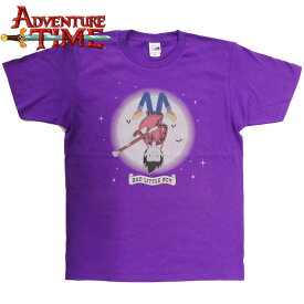 レディース Tシャツ (M)アドベンチャータイム 月夜のマーシャル・リー【紫：パープル】 Adventure Time