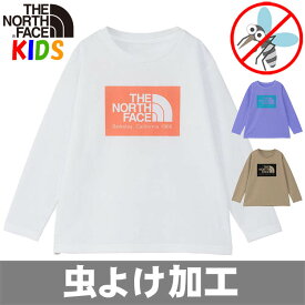 ノースフェイス キッズ【100-150cm】長袖Tシャツ TNFバグフリーグラフィック North Face【虫よけ加工 キャンプ 男の子 女の子 アウトドアブランド かっこいい カワイイ】