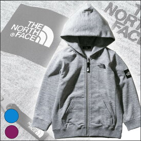 ノースフェイス キッズ パーカースクエアロゴフルジップ【100-150cm】North Face Square Logo Full Zip【速乾・長袖・無地・アウトドア・夏のキャンプ夜の防寒・アウター・ベビー・キッズ】