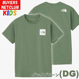 超P祭 ザ・ノース・フェイス キッズ Tシャツ【160-130cm】 スモールスクエアロゴ North Face【半袖 男の子 女の子 紫外線カット おしゃれアウトドアブランド 子供服】
