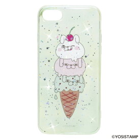 iPhone8 iPhone7 アイフォン スマホケース キラキラ /風船TPU製【アイスクリーム】 ヨッシースタンプ　 YOSISTAMP
