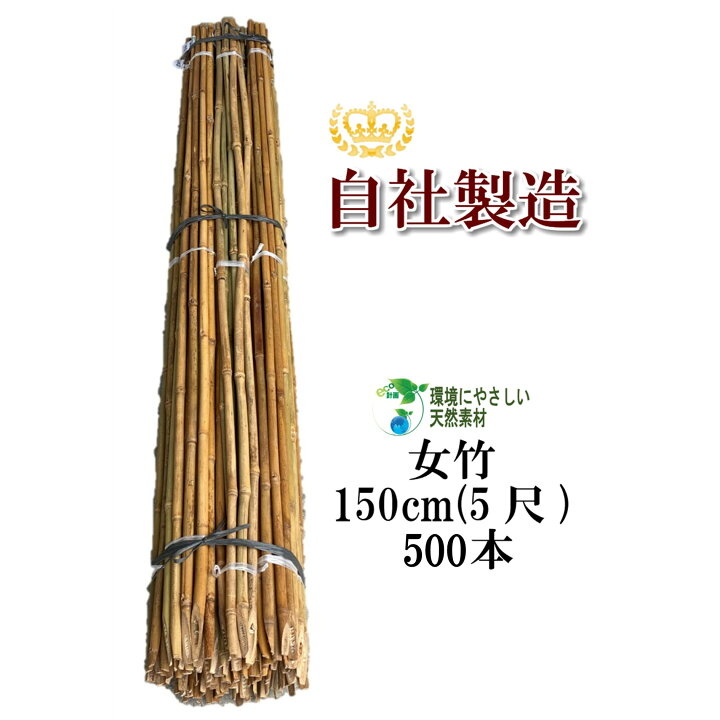 楽天市場】女竹 150cm 500本 農業用、園芸用の支柱として幅広くご利用 