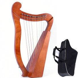 ハープナイロン弦リラハープ19文字列の木のマホガニーLyreハープの楽器のための楽器と初心者の楽器とチューニングレンチとキャリーバッグ