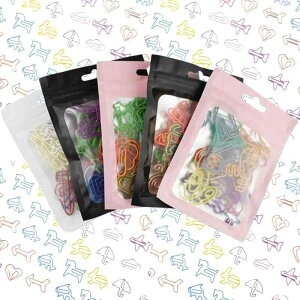 geneX ペーパークリップ カラークリップ ゼムクリップ しおり ワイヤー ブックマーク カラフルな形状 150個セット