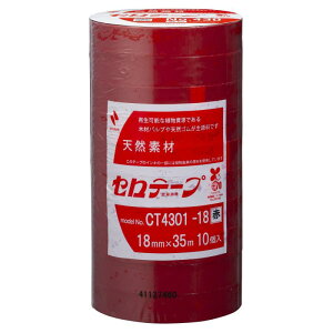 ニチバン セロテープ No.430 大巻 着色 赤 10巻 18mm×35m CT4301-18