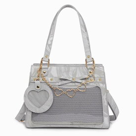 【呜咚小铺】缶バッジケース付き大理石風痛バッグ 推し活グッズ オタ活 g.triger 痛バ 痛ば 痛バッグ クリアバッグ 透明 [並行輸入品]