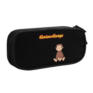 Asamike ペンケース 筆箱 二階建て ペンポーチ おさるのジョージ かわいい アニメ シンプル 多機能 大容量 文具ポーチ 筆入れ 文具バッグ 小物収納 大人 高校生 中学生 小学生 男の子 女の子用