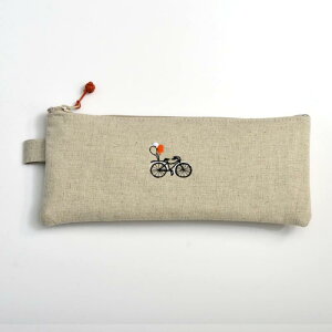 コンサイス ペンケース 布のペンケース 自転車 薄茶 547600