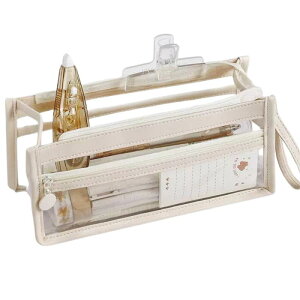 ARESACHI ペンケース 筆箱 透明 クリア 大容量 おしゃれ 小学生 中学生 中身が見える