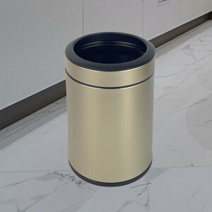 KInGSUnS ゴミ箱 おしゃれ ステンレス製 6l 丸型 ごみ箱 フタなし 袋が見えない ホテル オフィス ダイニングルーム リビングルーム 寝室 トイレ 用 2色:シルバー ゴールデン