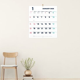 新2026年カレンダー壁掛け 書き方簡約縦書き 480mm x 540mm L