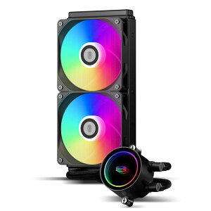 PCCOOLER CPS DA240 ARGB AIO ���L�b�h�N�[���[ 240mm CPU�N�[���[ �f���A��ARGB�t�@���t�� �����\3000RPM�|���v���x �����I��240mm AIO�N�[���[ PC�Q�[���p �u���b�N