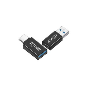USB 3.0 Type-C/USB �ϊ��A�_�v�^�[ 2�Z�b�g �f�[�^�`�� �����[�d �y�� �R���p�N�g ���f�o�C�X�Ή� �u���b�N