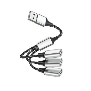 USB�X�v���b�^Y�P�[�u�� 3���� USB�����P�[�u�� 1�I�X3���X USB 2.0 �A�_�v�^ USB 2.0�f�[�^�]�� �ő�480Mbps ���ϋv���i�C�����҂� �[�d/�`��/OTG�@�\���T�|�[�g �i25cm)