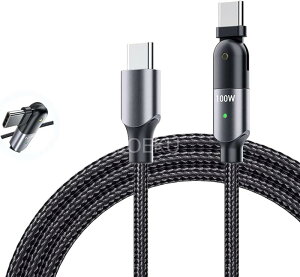 [LOEKU] Type C to Type C USB PD�P�[�u��180�x��] L�^�yPD-100W�Ή�/20V/5A/480Mbps�z100W�}���[�d�Ή� �l�d���ϋv�i�C���� �f���h�~phone MacBook Pro/iPad Pro/Galax