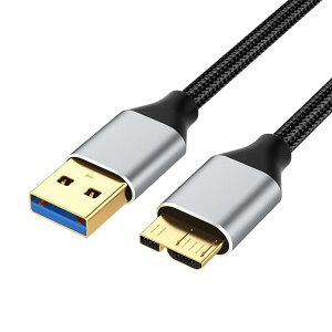 FineGood USB MicroB USB�P�[�u�� 0.5M A�I�X - �}�C�N���^�C�vB�I�X USB 3.0 5Gbps�����f�[�^�]�� ���ϋv�� �i�C�����҂� HDD/SSD �n�[�h�h���C�u/HD�J�����ȂǑΉ�