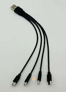 Sound Wave 4In1 MicroUSB �l�҃P�[�u�� �[�d MicroUSB �X�v���b�^�[ �P�[�u�� 1�{�� Micro4�� �X�}�z �^�u���b�g ���� �@�� �� 4�䓯���ɏ[�d Y���P�[�u�� ����P�[�u�� + F.Wave �}�C�N���t�@�C�o