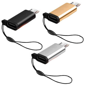 3���� USB Type C to Micro USB �ϊ��A�_�v�^ �[�d �f�[�^�]�� �^�C�vC �}�C�N�� USB �ϊ��A�_�v�^�[ �A���~�j�E������ �����h�~ �L�[�z���_�[�t�� for Galaxy S8/S9/OnePlus 2/Huawei P10