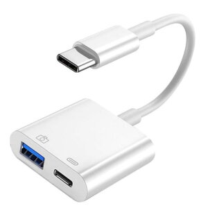 YFFSFDC USB Type C �ϊ��A�_�v�^�[ 2in1 �^�C�vc �J�����A�_�v�^ OTG�ϊ��P�[�u�� �}���[�d �o���� USB 3.0�����f�[�^�`�� �ʐ^/�����t�@�C��/�r�f�I�]�� Phone/iPad�Ή� �ݒ�s�v �}�E�X/�L�[�{�[�h/U�f