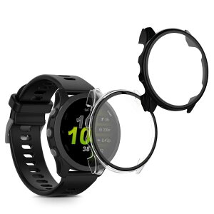 kwmobile 2x �P�[�X Garmin Forerunner 970 47mm�Ή� �J�o�[ - �t���{�f�B �K���X �ϏՌ� �����^ ����/���F
