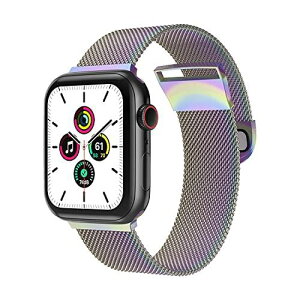 YUESUO �R���p�`�u�� Apple Watch�p �o���h �X�e�����X�� �������� ���͂Ȏ��C�N���X�v�t�� �o���h Compatible for �A�b�v���E�H�b�` �o���h Apple Watch Series 7/6/5/4/3/2/1�ɑΉ� (38m
