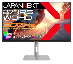JAPANNEXT 27�C���` IPS�p�l������ 300Hz/1ms(MPRT)�Ή� WQHD(2560x1440)�𑜓x �Q�[�~���O���j�^�[ JN-IPS27G300Q-HSP HDMI DisplayPort sRGB:100% DCI-P3:100