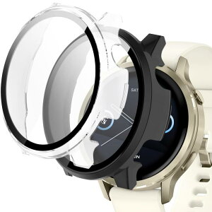 GYOKUYU�u2�F�Z�b�g�v�R���p�`�u�� Garmin�i�K�[�~���j Venu 4 41/45mm ��̌^�P�[�X�ی�J�o�[ +�K���X�t�B���� �h�o �K���X�f�� PC�f�� ���^ �y�� ��U�h�~ Garmin Venu 4 �ی�P�[�X�i�u���b�N�{�N��