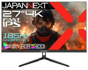 JAPANNEXT 27�C���` FAST IPS�p�l������ 165Hz/1ms(MPRT)�Ή� 4K(3840x2160)�𑜓x �Q�[�~���O���j�^�[ JN-IPS27G165U HDMI2.1 DP sRGB:100% DCI-P3:98% HDR400