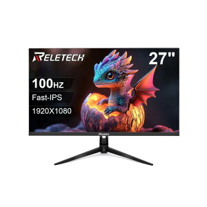 RELETECH�y���{�݌v�z�y�@�l�����z27�C���` ���j�^�[ Fast-IPS FHD(1920×1080) 100Hz �Q�[�~���O���j�^�[ �L����p 1670���F �N�C�b�N�����[�X VESA100×100 HDMI/VGA�Ή� �y��4.5kg �e�����[