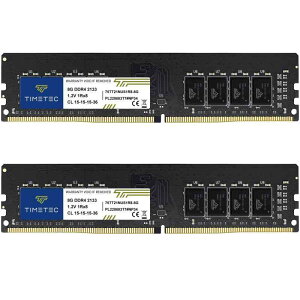 Timetec 16GB KIT(2x8GB) �f�X�N�g�b�vPC�p������ DDR4 2133MHz PC4-17000 Non-ECC Unbuffered 1.2V CL15 1Rx8 Single Rank 288-Pin UDIMM RAM ���W��