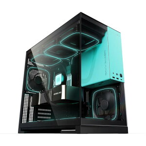 GEOMETRIC FUTURE �~�h���^���[PC�P�[�X Model 5 Black Blue with 5FAN �uSquama 2503-14�v5��W������ �����K���X�p�l�� �s���[���X�\�� RTX 40�V���[�YGPU�Ή� 420mm���W�G�[�^�[����