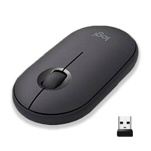 Logitech Pebble M350GR ���C�����X �}�E�X ���^ Bluetooth �T�C�����g �O���t�@�C�g �u���b�N [���s�A���i]