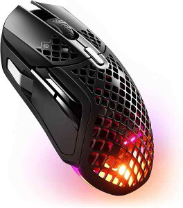 SteelSeries �Q�[�~���O�}�E�X ���� ���C�����X Aerox 5 Wireless ���y�� 9�{�^�� �������� �h�H�h�o IP54�K�i �}���[�d �����Ԏg�p�\ TRUEMOVE AIR�Z���T�[���� 62406 �u���b�N