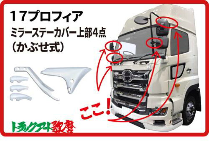 楽天市場】メッキミラーステーカバーセット（上部4点）2017プロフィア 