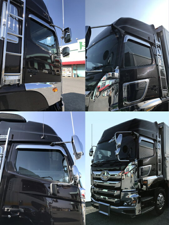 楽天市場】日野大型・中型用メッキドアバイザーカバーエアループ  