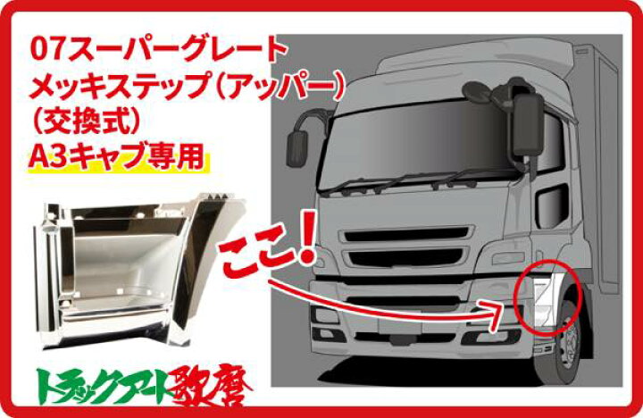 楽天市場】07スーパーグレート（A3キャブ）用メッキステップ（アッパー  