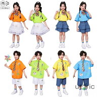 デニム 子供服 キッズ チュールスカート ダンス 衣装 かわいい リボン ネクタイ 半袖 tシャツ チュールス…