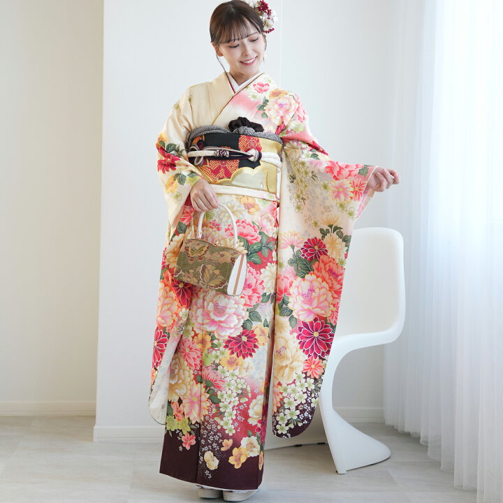 楽天市場】【レンタル】【振袖 正絹着物+正絹袋帯 21点セット 絵羽 