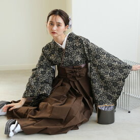 【レンタル】【ニコアンティーク 袴 17点セット 国産生地/国内縫製　日本製着物】二尺袖着物 はかま フルセット 卒業式 大学生 専門学生 レディース 女性 袴91-99cm（身長153-170cm）足袋プレゼント 重ね衿縫い付済 往復送料無料