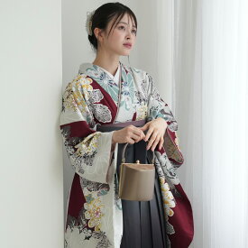 【レンタル】【utatane 袴 17点セット】二尺袖着物 はかま フルセット 卒業式 大学生 専門学生 レディース 女性 袴91-99cm（身長153-170cm）足袋プレゼント 重ね衿縫い付済 往復送料無料
