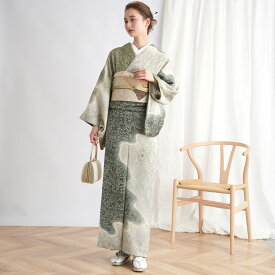 【レンタル】 訪問着 20点セット フリーサイズ（身長149cm-159cm） 訪問着 着物 フルセット 花 女性 緑系 グレー ピンク 紫 白 茶 七宝 アラベスク フォーマル 入学式 卒業式 結婚式 二次会 お宮参り 食事会 七五三 パーティー 往復送料無料