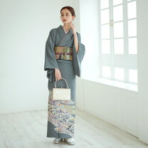 ダークグレー 辻が花 訪問着