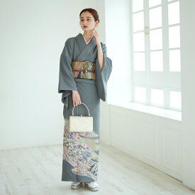 【レンタル】訪問着 20点セット フリーサイズ（身長153-168cm） 訪問着 着物 フルセット 花 女性 ダークグレー系 ラベンダー 橙 紫 白 金 辻が花 辻ヶ花 フォーマル 入学式 卒業式 結婚式 二次会 お宮参り 食事会 七五三 往復送料無料◆2025年12月まで予約空きなし◆